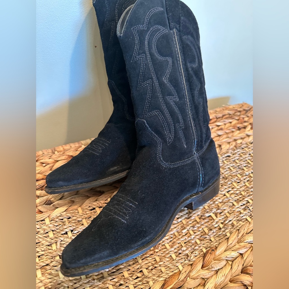 Italian suede handmade cowgirl boots